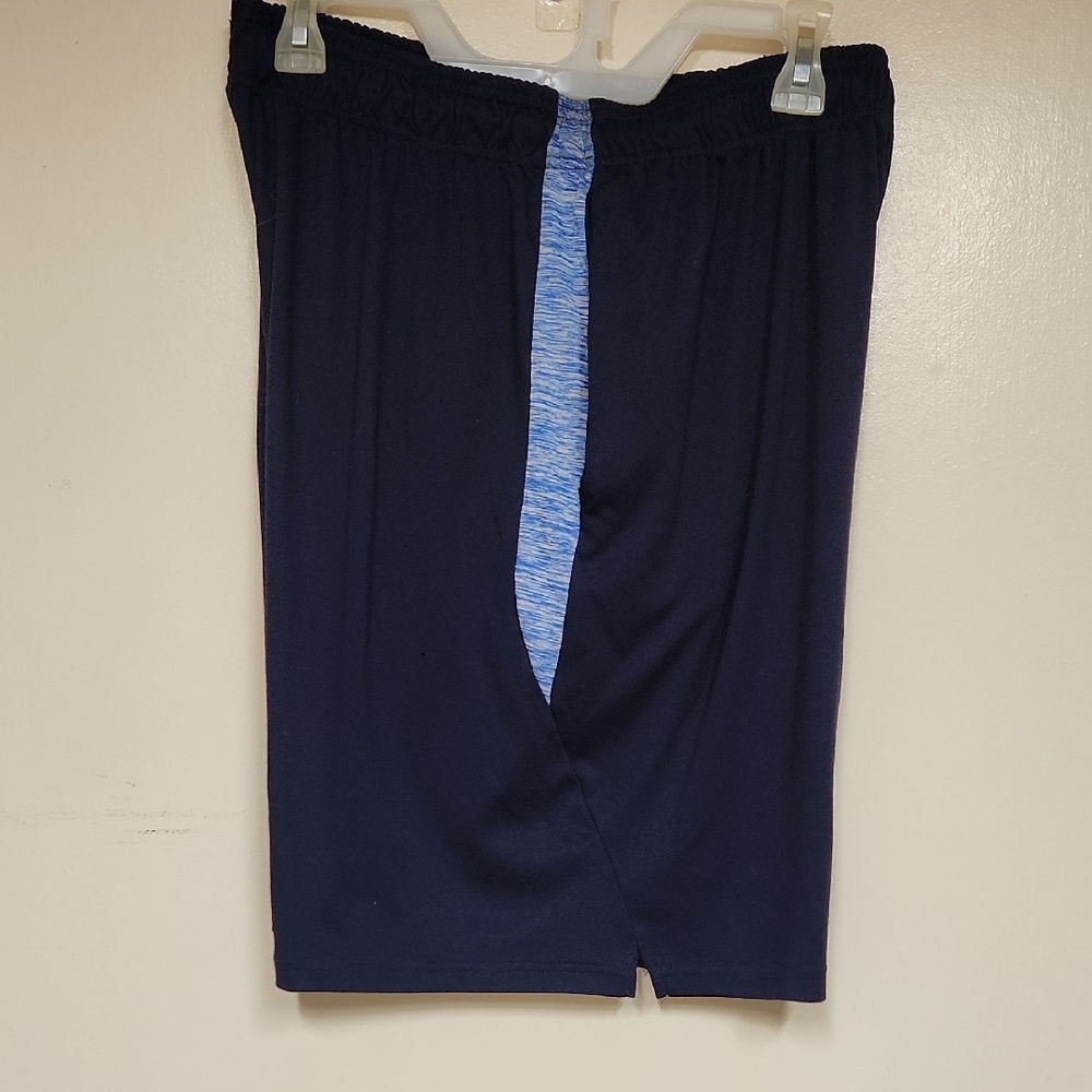 Navy Blue Athletic Shorts with Light Blue Accent